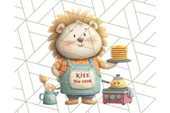 Cozy Safari Baking Animals PNG, Cute Jungle Kitchen Art Product Image 2