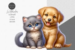 Friends clipart, Kitten and puppy clipart, Animals clipart Product Image 1