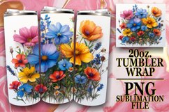 Colorful Meadow of Flowers Tumbler Wrap Product Image 1