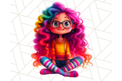 Cute Girl Clipart PNG, Playful Character Illustration Product Image 2