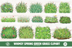 Whimsy Spring Green Grass Clipart Product Image 1