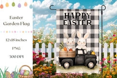 Easter Truck Garden Flag Sublimation, Happy Easter PNG Product Image 1