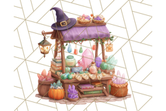 Halloween Witch House Clipart PNG with Potions and Brooms Product Image 2