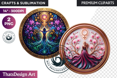 International Women's Day Round Cliparts &amp; Backgrounds PNG Product Image 1