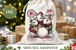 Vintage Christmas Animals Santa Sack, Kids Gift Bag Print Product Image 1