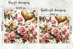 Vintage Floral Lunch Bag Design | Baroque Flowers Lunch Bag Product Image 2