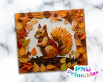 Fall Squirrel 20 oz Skinny Tumbler Wrap Product Image 2