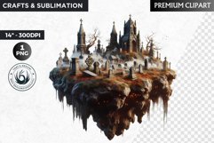 Floating Island Ecosystem Clipart - fantasy PNG sublimation Product Image 1