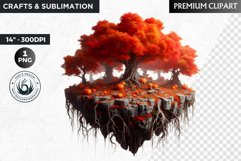 Floating Island Ecosystem Clipart - fantasy PNG sublimation Product Image 1