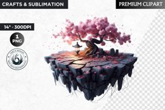 Floating Island Ecosystem Clipart - fantasy PNG sublimation Product Image 1