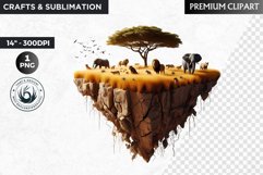 Floating Island Ecosystem Clipart - fantasy PNG sublimation Product Image 1