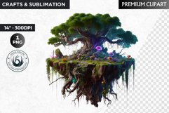 Floating Island Ecosystem Clipart - fantasy PNG sublimation Product Image 1