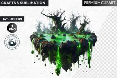 Floating Island Ecosystem Clipart - fantasy PNG sublimation Product Image 1