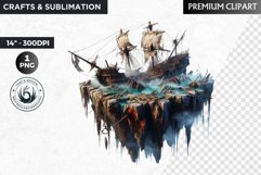 Floating Island Ecosystem Clipart - fantasy PNG sublimation Product Image 1