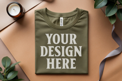 Heather Mauve Folded Bella Canvas 3001 Flat Lay T-Shirt Mock Product Image 1