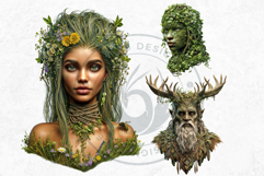 Forest Spirit Clipart PNG Set, Nature God,Enchanted Forest Product Image 7