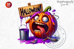 Goofy Halloween Pumpkins PNG, Funny Jack O Lantern Clipart Product Image 4