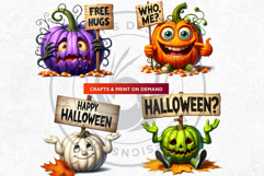 Goofy Halloween Pumpkins PNG, Funny Jack O Lantern Clipart Product Image 7