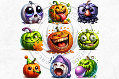 Goofy Halloween Pumpkins PNG, Funny Jack O Lantern Clipart Product Image 9