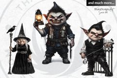Gothic Gnome Clipart Set, Goth Gnome Clipart, Gnomes png Product Image 10