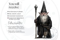 Gothic Gnome Clipart Set, Goth Gnome Clipart, Gnomes png Product Image 2