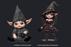 Gothic Gnome Clipart Set, Goth Gnome Clipart, Gnomes png Product Image 3
