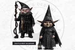 Gothic Gnome Clipart Set, Goth Gnome Clipart, Gnomes png Product Image 6