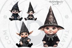 Gothic Gnome Clipart Set, Goth Gnome Clipart, Gnomes png Product Image 7
