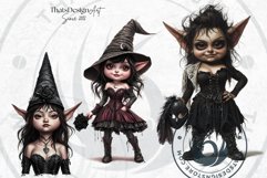 Gothic Gnome Clipart Set, Goth Gnome Clipart, Gnomes png Product Image 8