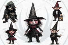 Gothic Gnome Clipart Set, Goth Gnome Clipart, Gnomes png Product Image 9
