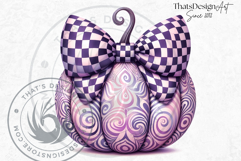 Groovy Pastel Coquette Pumpkins with bows Set, Boho autumn Product Image 5