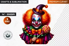 Halloween clipart, Clown clipart, Kids halloween, pumpkin Product Image 1
