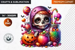 Halloween clipart, Zombie clipart, kids Halloween, pumpkin Product Image 1