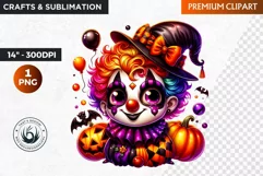 Halloween clipart, Clown clipart, Kids halloween, pumpkin Product Image 1