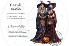 Halloween Elves Clipart PNG Set, Fantasy Witchy Elf clipart Product Image 2