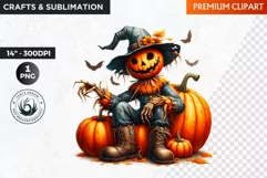 Halloween Clipart, Scarecrow Clipart, Autumn clipart,Pumpkin Product Image 1