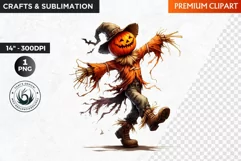 Halloween Clipart, Scarecrow Clipart, Autumn clipart,Pumpkin Product Image 1