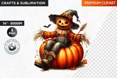 Halloween Clipart, Scarecrow Clipart, Autumn clipart,Pumpkin Product Image 1