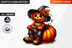 Halloween Clipart, Scarecrow Clipart, Autumn clipart,Pumpkin Product Image 1