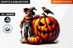 Scarecrow Clipart, Autumn clipart,Halloween Clipart, Pumpkin Product Image 1
