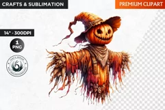 Halloween Clipart, Scarecrow Clipart, Autumn clipart,Pumpkin Product Image 1
