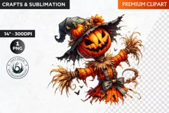 Scarecrow Clipart, Autumn clipart,Halloween Clipart, Pumpkin Product Image 1