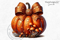 Harvest Coquette chic Pumpkins with bows Set, Boho autumn Product Image 10