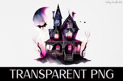 Haunted House - Transparent PNG Halloween Clipart Graphic Product Image 1