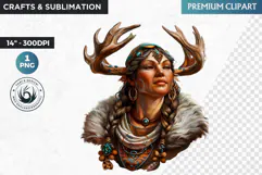 Inuit Goddess clipart PNG, Arctic mythology, inuit deity Product Image 1