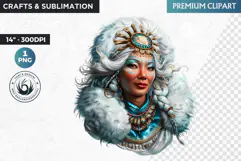 Inuit Goddess clipart PNG, Arctic mythology, inuit deity Product Image 1