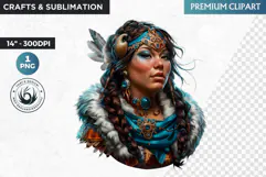 Inuit Goddess clipart PNG, Arctic mythology, inuit deity Product Image 1
