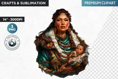 Inuit Goddess clipart PNG, Arctic mythology, inuit deity Product Image 1