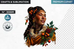 Inuit Goddess clipart PNG, Arctic mythology, inuit deity Product Image 1