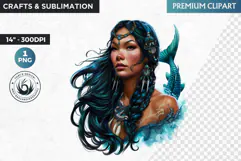 Inuit Goddess clipart PNG, Arctic mythology, inuit deity Product Image 1